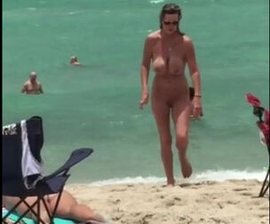 Huge breast naked beach